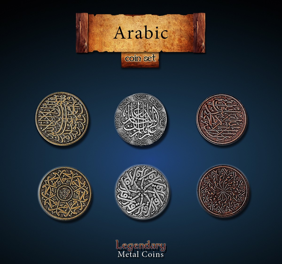Arabic Coin Set Legendary Metal Coins