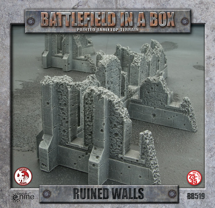 Battlefield in a Box Gothic Battlefields Terrain Ruined Walls ideal for Warhammer 40K and other games