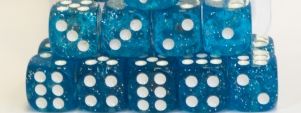 Blue Glitter Spot Dice D6