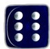 Blue Translucent six sided 12mm d6 dice with spots
