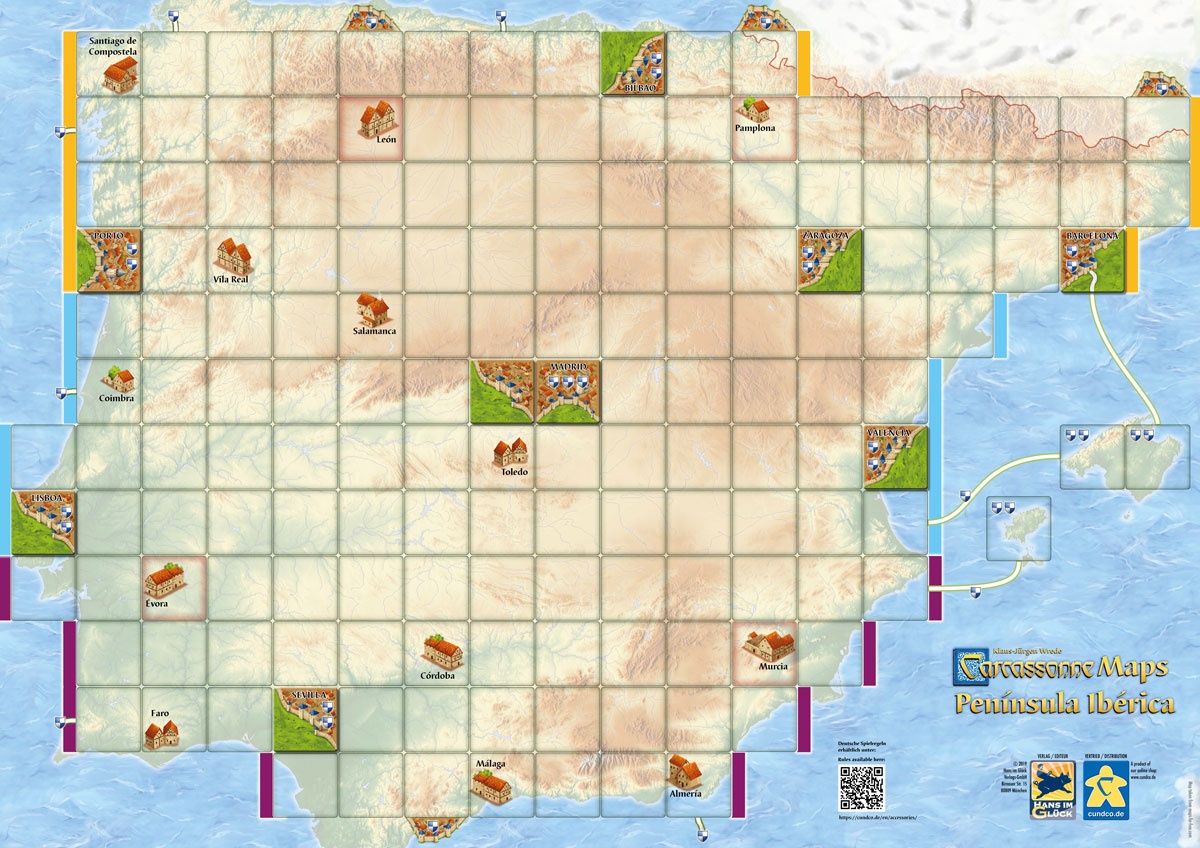 Carcassonne Maps - Peninsula Iberia