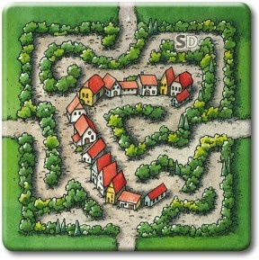 Carcassonne old version Labyrinth tile