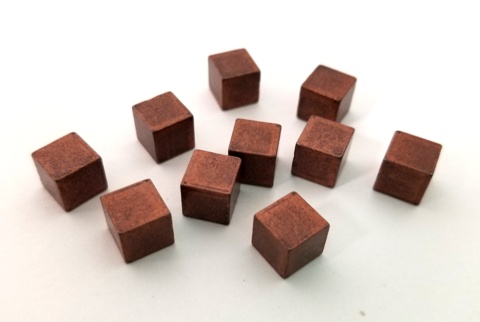 Copper Metal Cubes (set of 10)