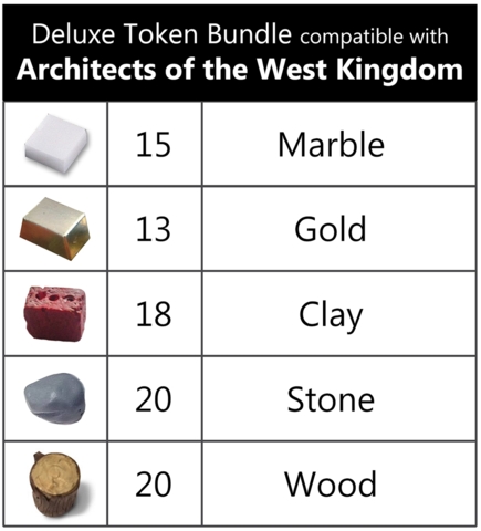 Deluxe Token Bundle compatible with Architects of the West Kingdom (set of 86)