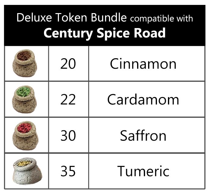 Deluxe Token Bundle compatible with Century Spice Road (set of 107)