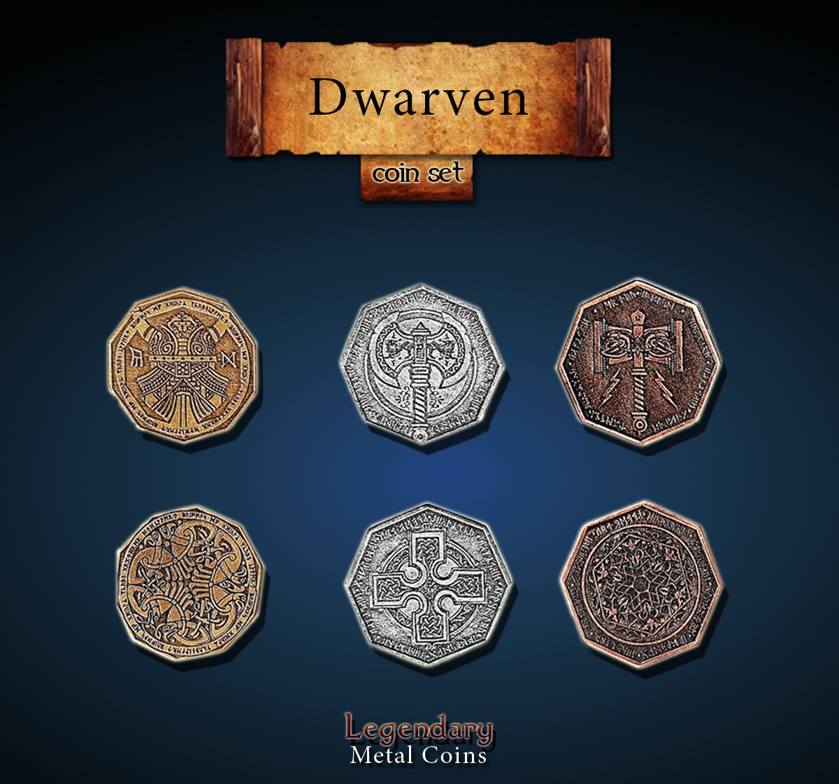 Dwarven Coin Set Legendary Metal Coins