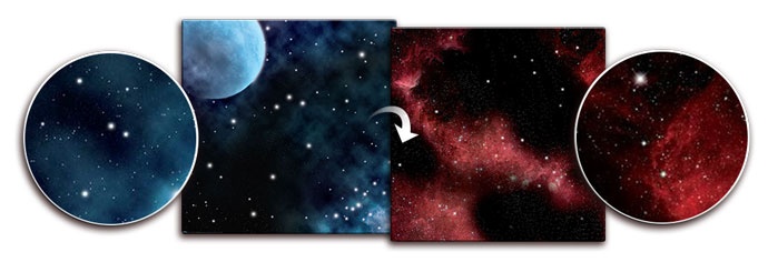 Gaming Mat - Frozen Planet / Crimson Gas Cloud