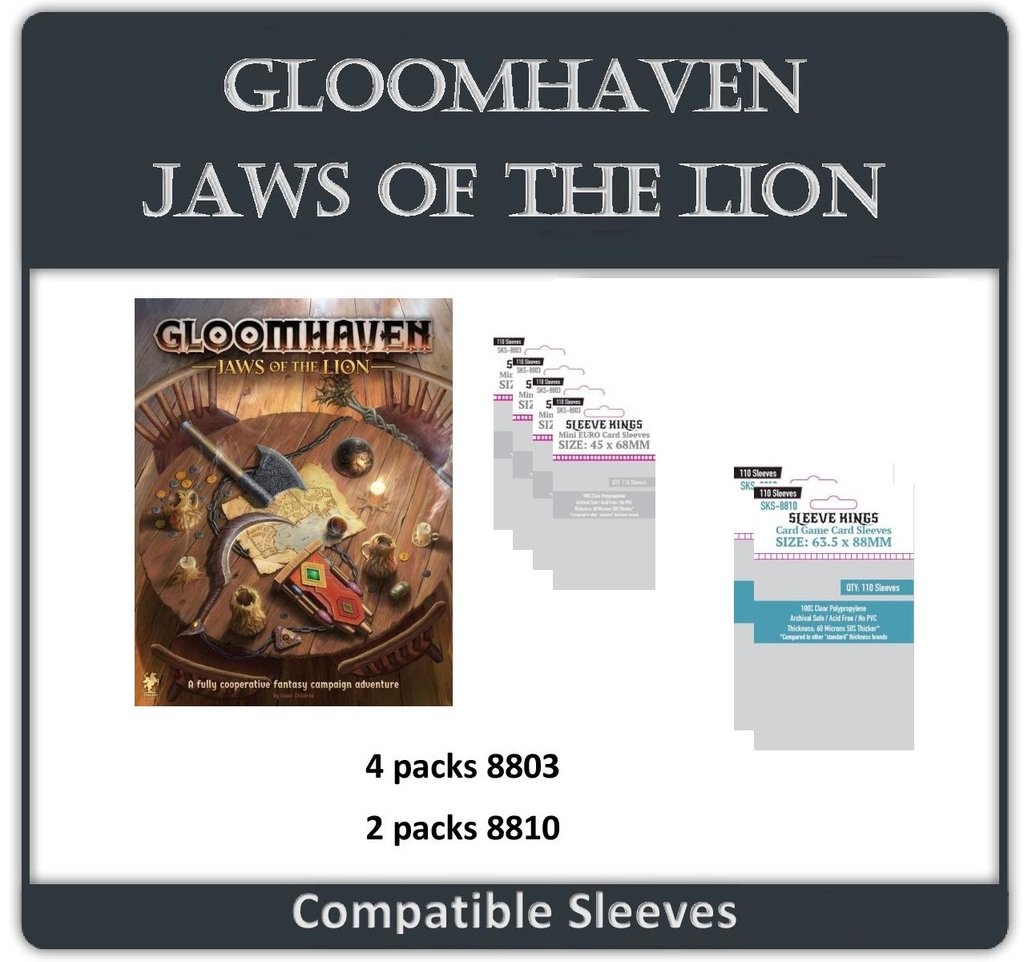 Gloomhaven: Jaws of the Lion Compatible Sleeve King Bundle (8803 X 4 + 8810 X 2)