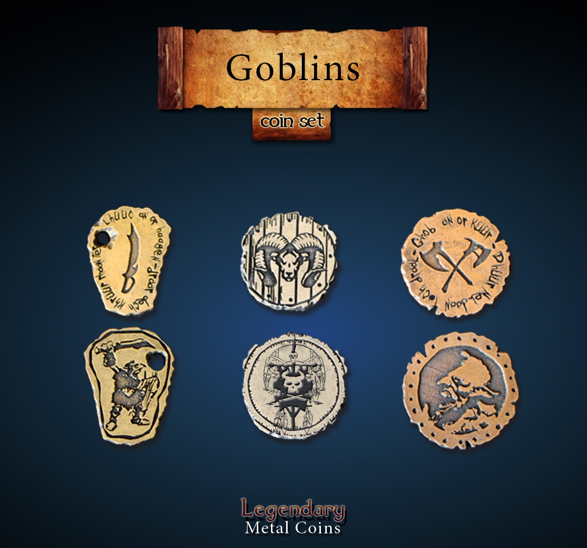 Goblin Coin Set Legendary Metal Coins