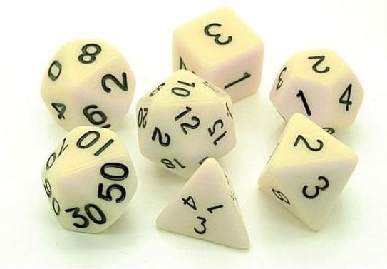 Ivory LegendDice Opaque Dice Set