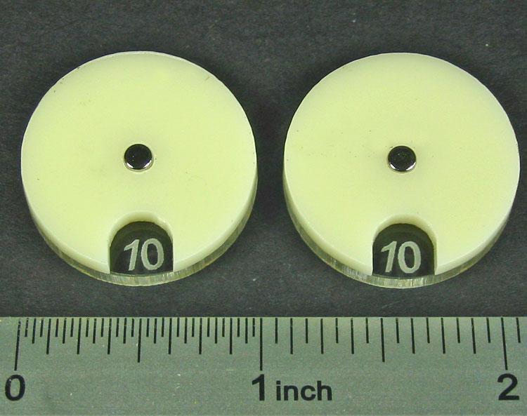 Ivory Circle Combat Dials pack of 2
