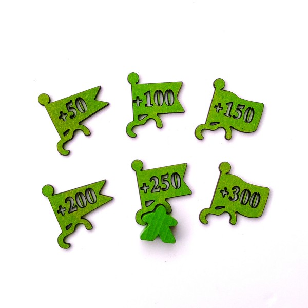 Light Green Scoring Flags for Carcassonne