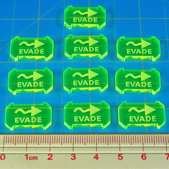 LITKO Fluorescent Green Evade Defense Tokens Compatible with Star Wars Armada (10)