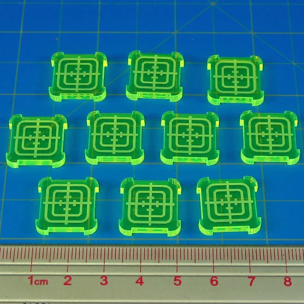 LITKO Fluorescent Green Objective Tokens Compatible with Star Wars Armada (10)