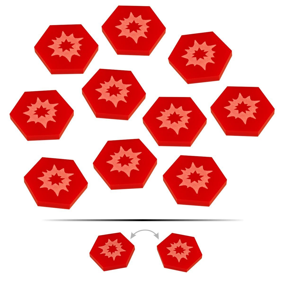 LITKO Space Fighter 2nd Edition Double-Sided Critical Damage Tokens, Red (10)