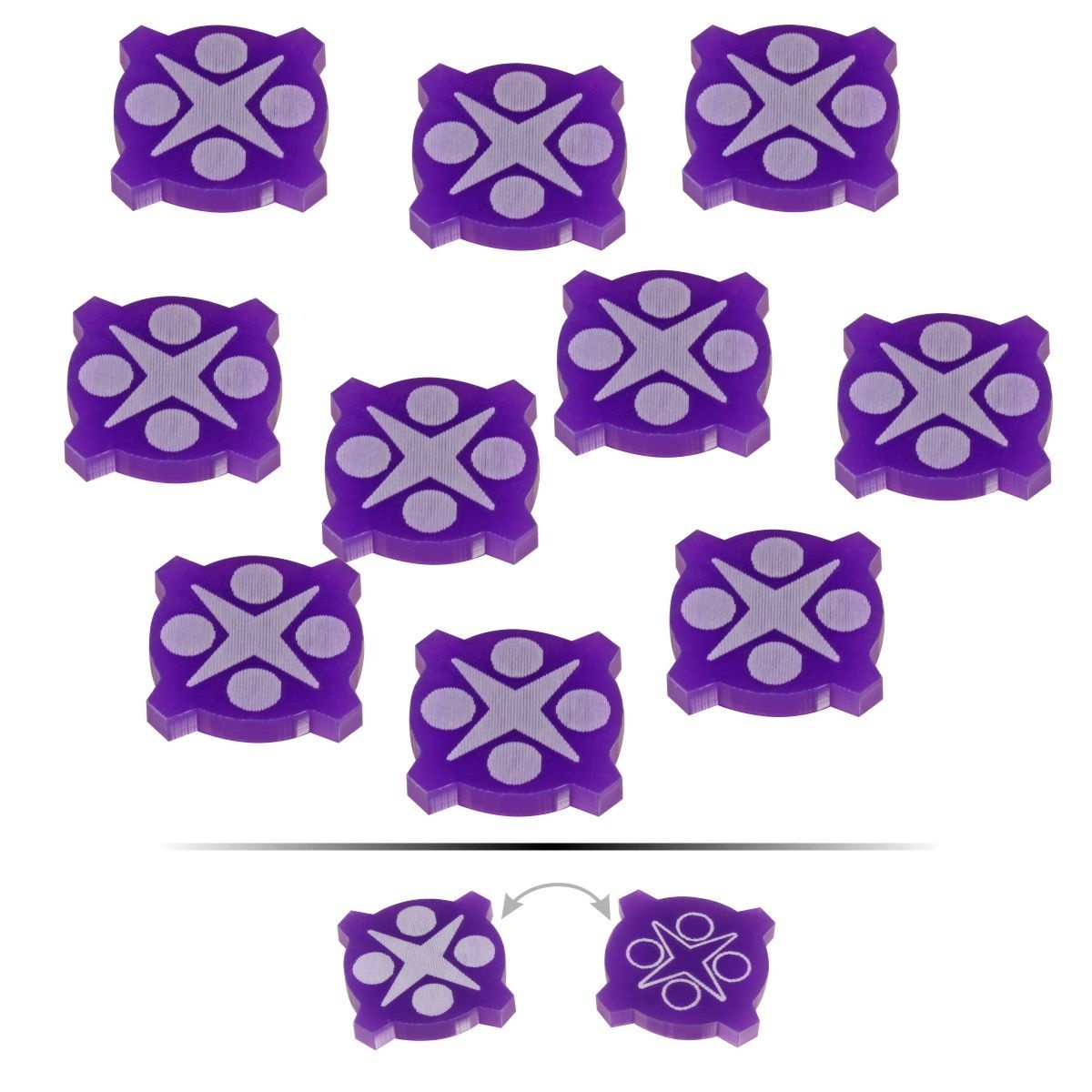 LITKO Space Fighter 2nd Edition Double-Sided Force Tokens, Purple (10)
