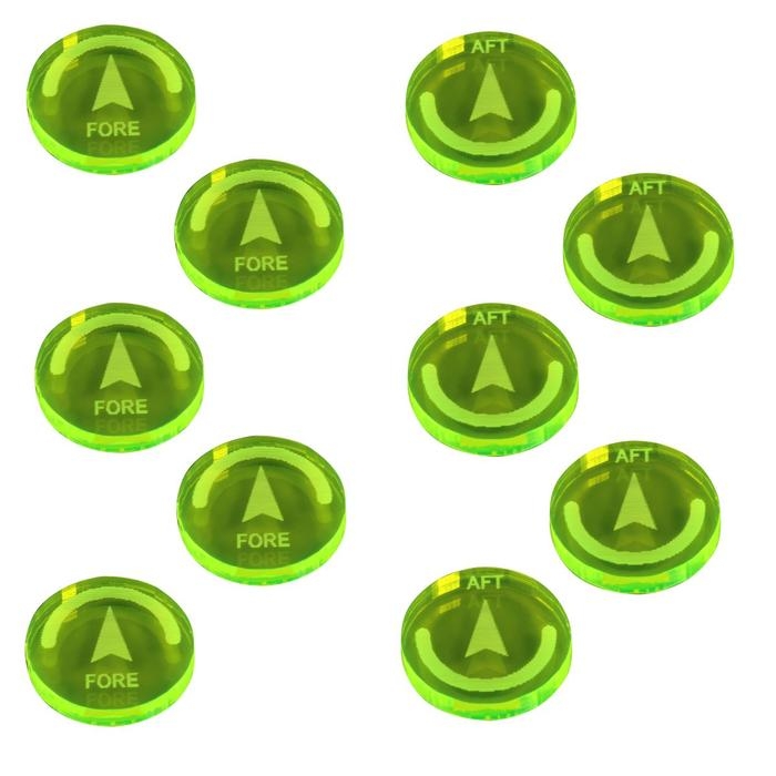 LITKO Space Fighter Reinforce Tokens, Fluorescent Green (10) for X-Wing 2nd edition