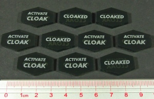 LITKO Space Wing Double Sided Activate Cloak/Cloaked Tokens, Translucent Grey (10)
