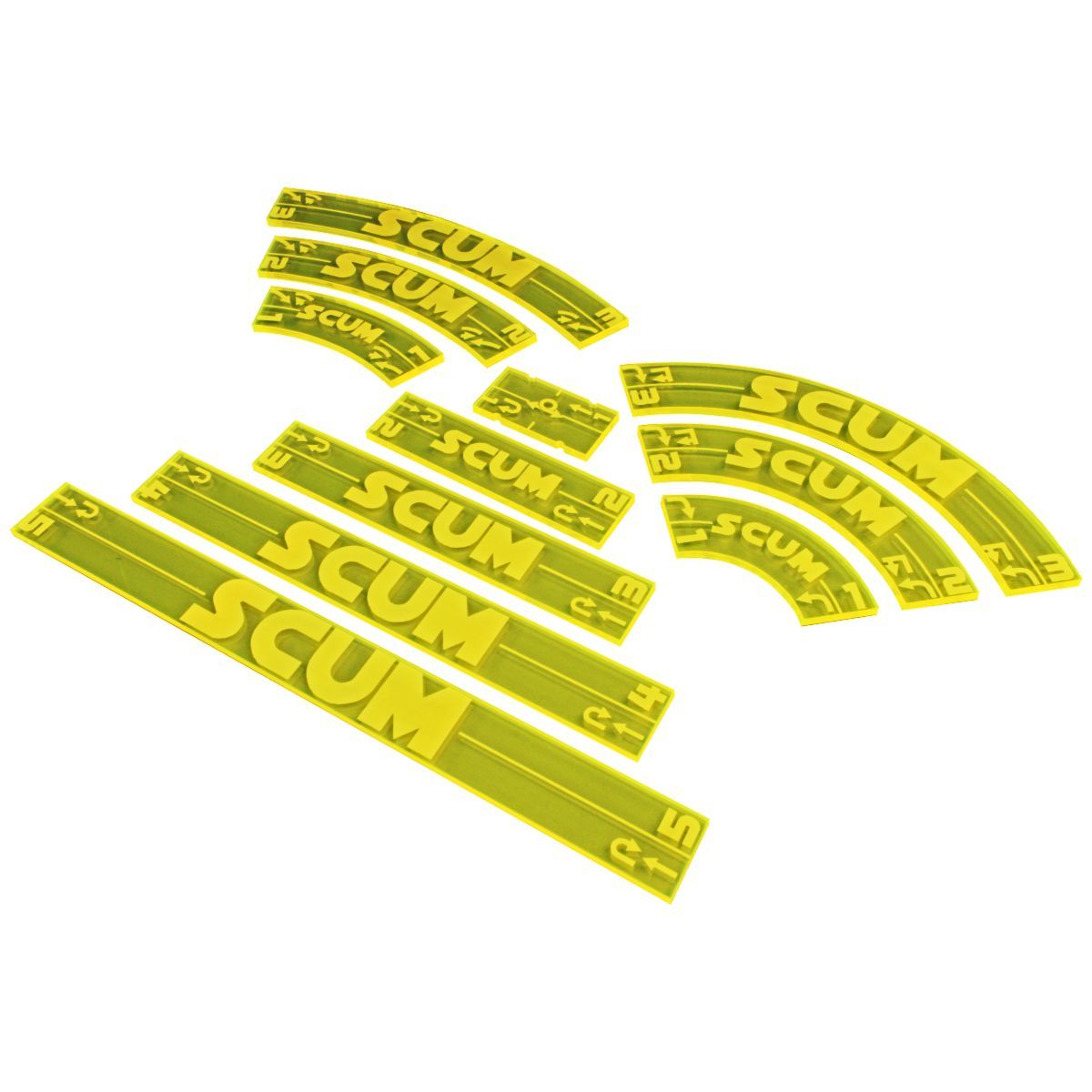 Ltiko Scum Maneuver Gauge Set, Fluorescent Yellow set for X-Wing