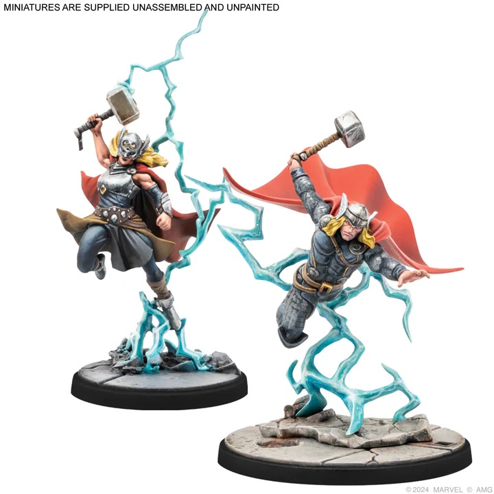 Marvel Crisis Protocol Mighty Thor, Lady Sif, Thor, Hero of Midgard, Loki, Prince of Lies character pack