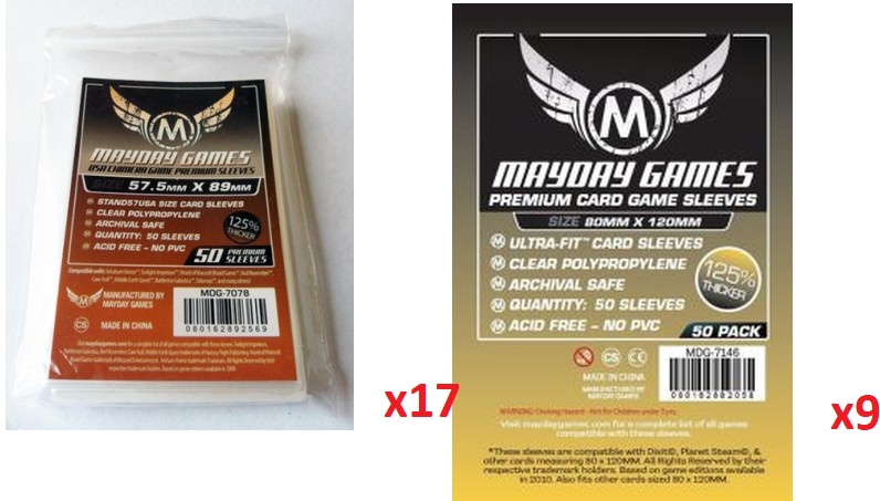 Mayday Games Premium sleeves bundle for Vantage (7078x19, 7146x9)