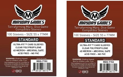 Mayday Games Standard sleeves bundle for Terraforming Mars Dice Game (2xMDG7153)