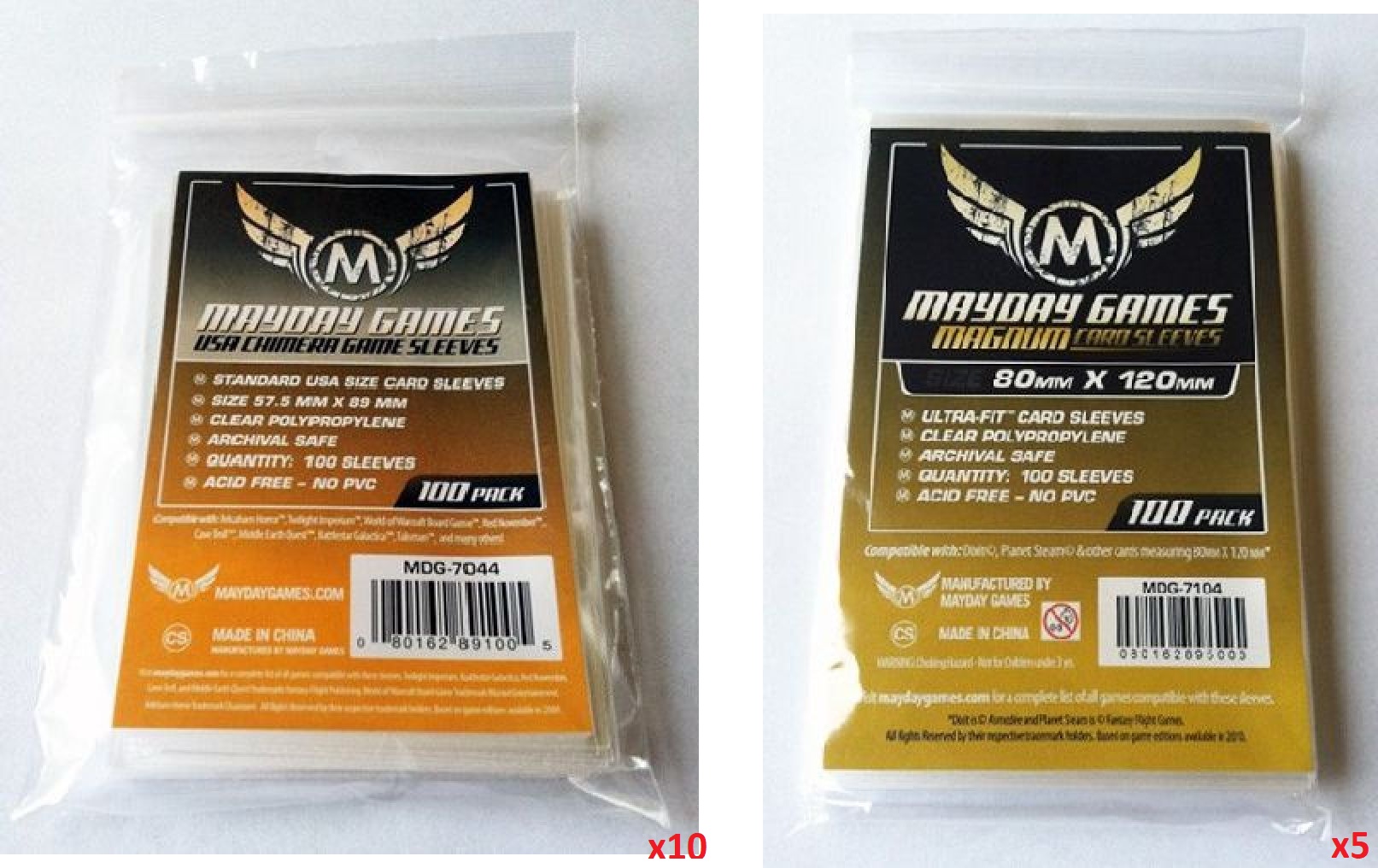 Mayday Games Standard Sleeves Bundle for Vantage (7044x10, 7104x5)