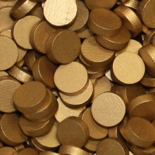 Metallic Copper 15 x 4 mm wooden disc