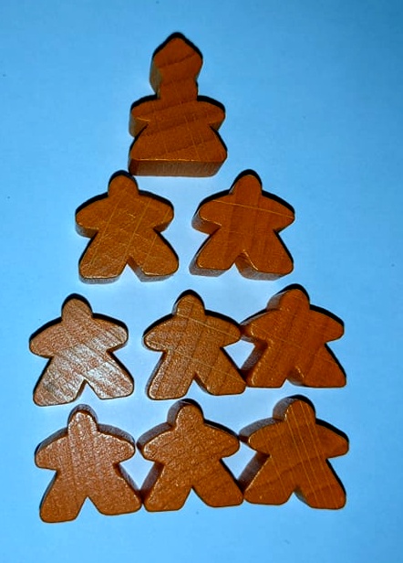 Orange Carcassonne Extra Player Set 8 meeples and an Abbot