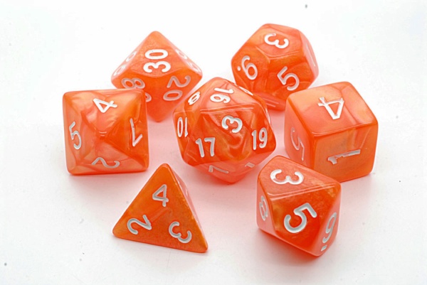 Orange LegendDice Pearl Dice Set