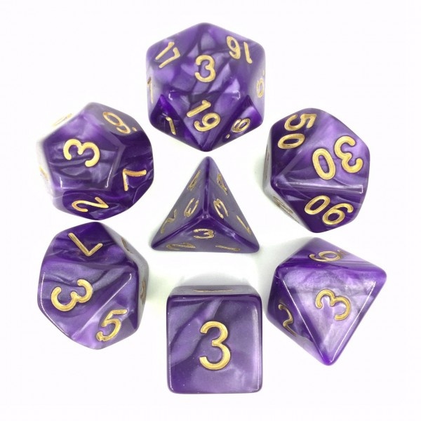 Purple LegendDice Pearl Dice Set