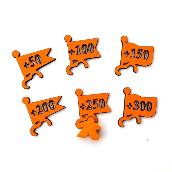 Orange Scoring Flags for Carcassonne