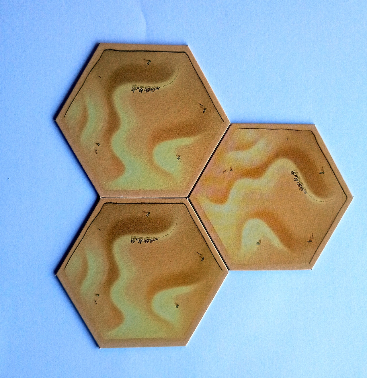 Pack of 3 desert hexes