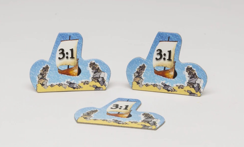 Pack of Harbours 3 for 1 Catan cardboard counters