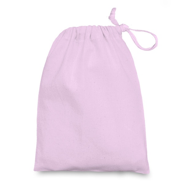 Pale Pink Medium cotton bag with drawstring