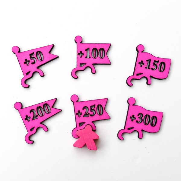 Pink Scoring Flags for Carcassonne