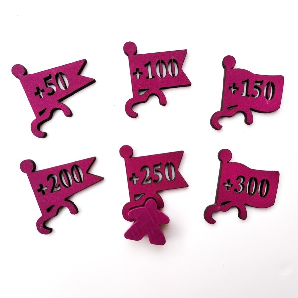Purple Scoring Flags for Carcassonne