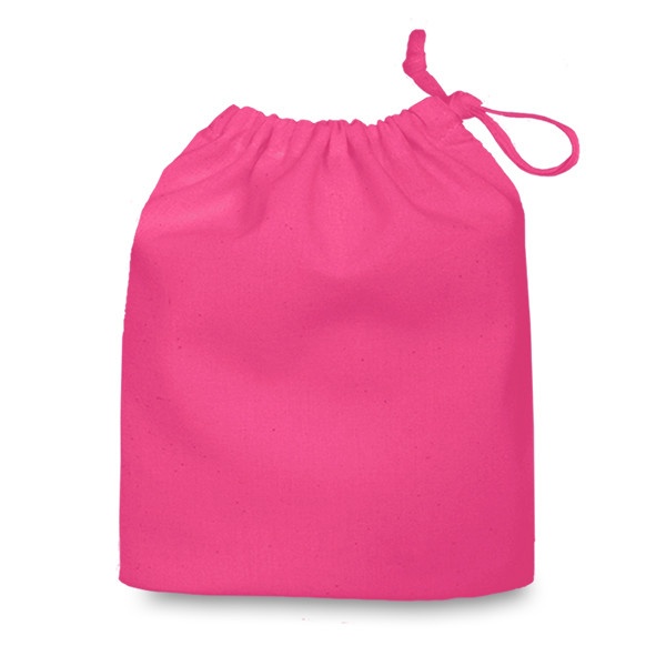 Raspberry Pink Medium cotton bag with drawstring