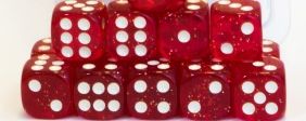 Red Glitter Spot Dice D6