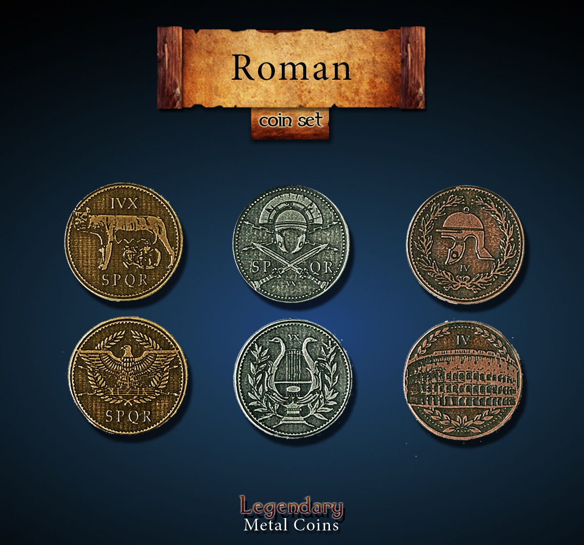 Roman Coin Set Legendary Metal Coins