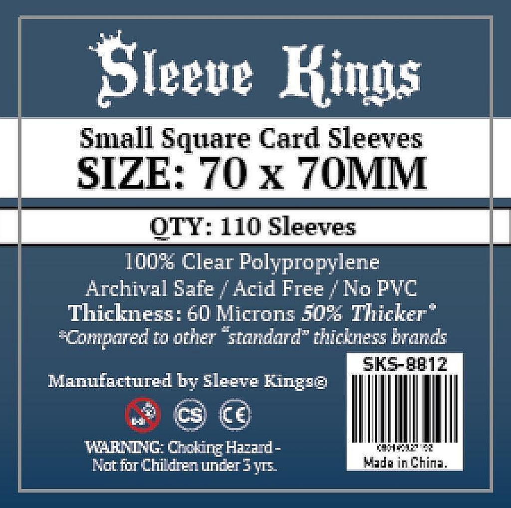 Sleeve Kings Standard Small Square Card Sleeves (70x70mm) - 110 Pack, -SKS-8812