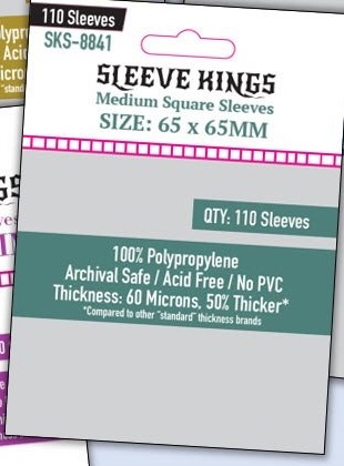 Sleeve Kings Standard Square Card Sleeves (65x65mm) - 110 Pack, -SKS-8841