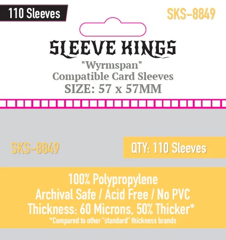 Sleeve Kings Standard Wyrmspan Compatible Card Sleeves 57x57mm) - 110 Pack, -SKS-8849