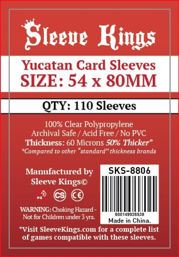 Sleeve Kings Standard Yucatan Card Sleeves (54x80mm) -110 Pack, -SKS-8806