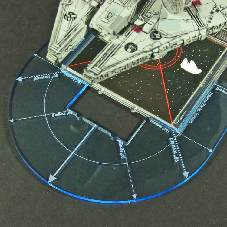 Space Battle Universal Fire Arc Template, Transparent Light Blue