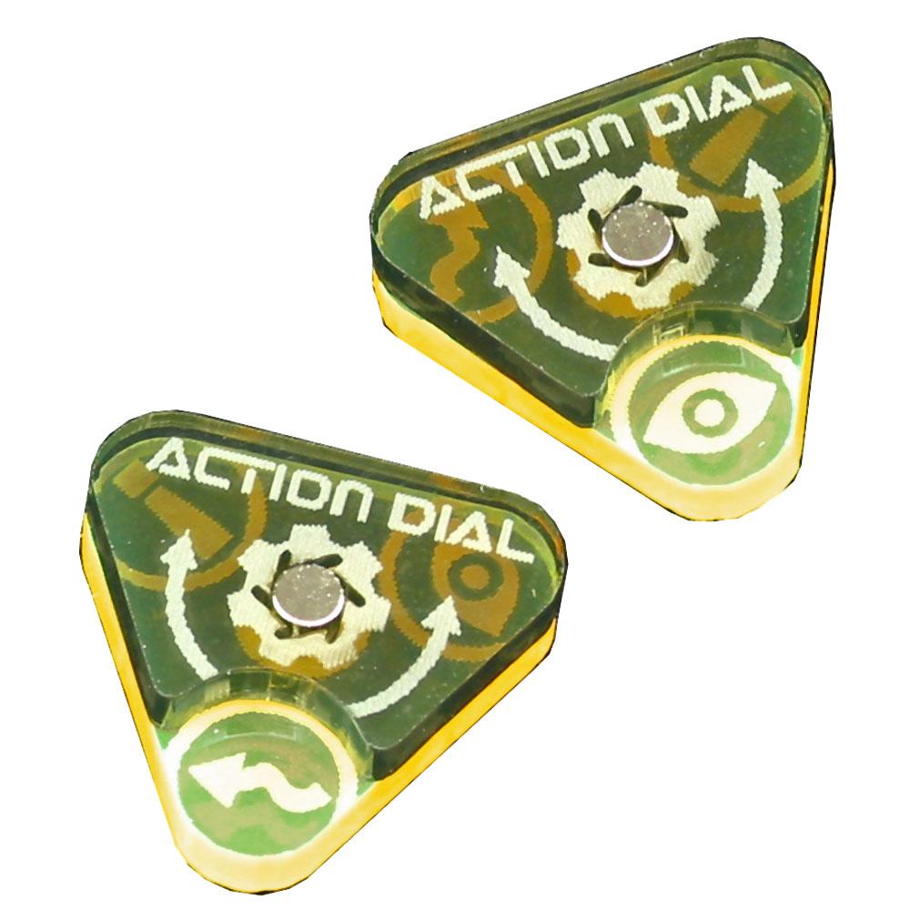 Space Fighter Action Dials, Fluorescent Yellow (2)