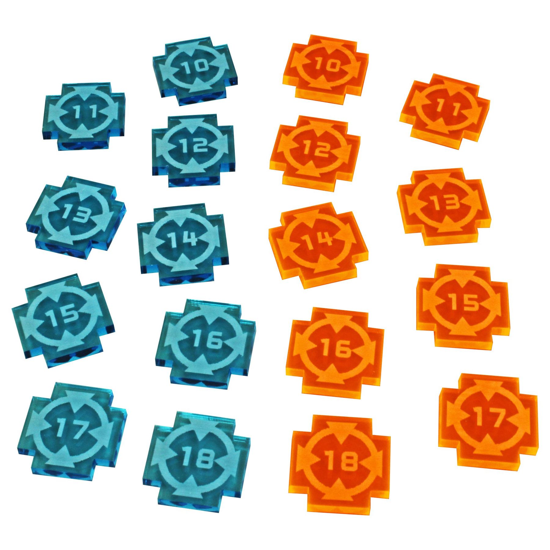 Star Wars X-Wing Target Lock Token Set #10-18, Fluorescent Blue & Fluorescent Orange