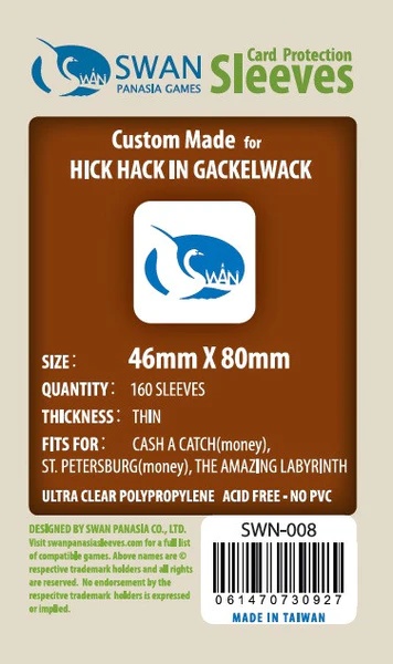 Swan Card Sleeves: 46x80 mm Hick Hack -160 per pack