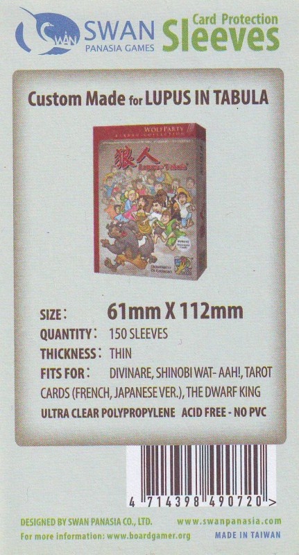 Swan Card Sleeves: 61x112 mm -150 per pack