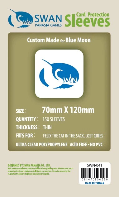 Swan Card Sleeves: 70x120 mm Blue Moon -150 per pack